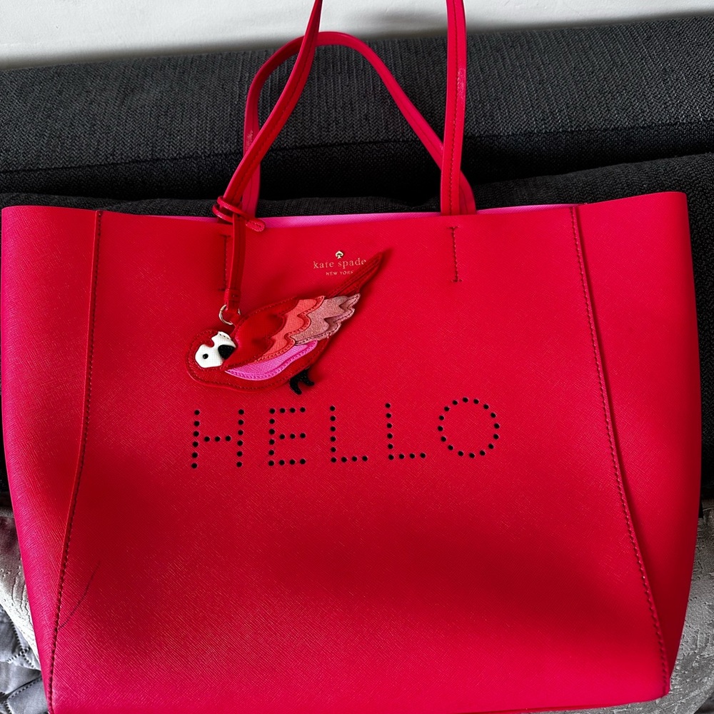 Salmon Kate Spade leather tote